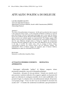 attualita` politica di deleuze - Università degli Studi di Trieste