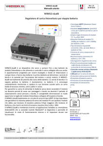 WRM15-dualB Regolatore di carica fotovoltaico per doppia batteria
