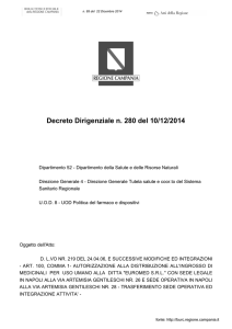 Decreto Dirigenziale n. 280 del 10/12/2014 - Burc