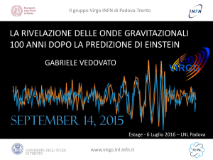 La rivelazione delle onde gravitazionali 100 - Virgo Padova