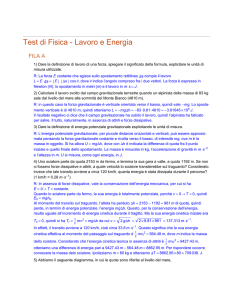 Test di Fisica - Lavoro e Energia