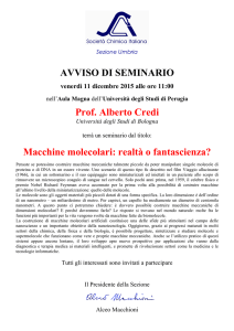 AVVISO DI SEMINARIO Prof. Alberto Credi Macchine molecolari