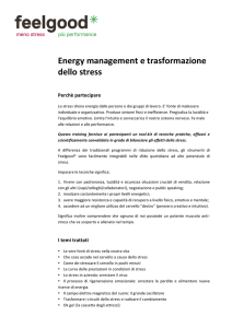 Energy management e trasformazione dello stress