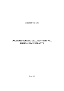 PROFILI SISTEMATICI DELL`ARBITRATO NEL DIRITTO