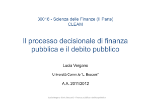 Il processo decisionale di finanza pubblica e il debito pubblico