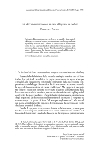 Gli odierni commentatori di Kant alla prova di Leibniz