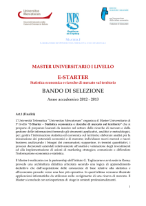 Bando e-Starter - Istituto Guglielmo Tagliacarne