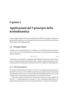 Capitolo 1 Applicazioni del I principio della termodinamica