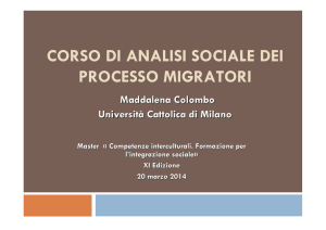 corso di analisi sociale dei processo migratori