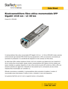 Ricetrasmettitore fibra ottica monomodale SFP