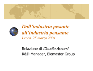 Dall`industria pesante all`industria pensante