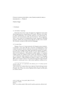 L`innovazione scientifica nell`insegnamento della grammatica