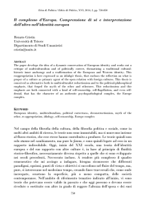 Il complesso d`Europa. Comprensione di sé e interpretazione dell