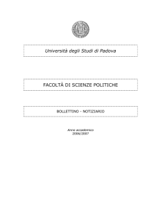 Università degli Studi di Padova FACOLTÀ DI SCIENZE POLITICHE