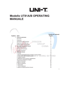 Modello UT81A/B OPERATING MANUALE