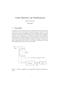 Istruzioni per l`uso dell`unità Thyristor/Trasformatore