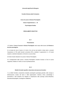 Università degli Studi di Bergamo Facoltà di Scienze della