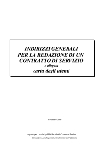 SCHEMA PER UN CONTRATTO DI SERVIZIO TIPO GENERALE