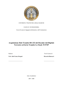 Acquisizione Dati Tramite RS-232 del Decoder del