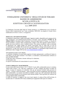 Bando - Fondazione Università degli Studi di Teramo
