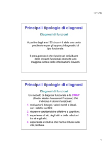 Principali tipologie di diagnosi Principali tipologie di diagnosi