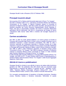 Curriculum Vitae Rettore Prof. Giuseppe Novelli PDF