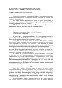 Come noto, il contratto di lavoro prevede, al pari di ogni rapporto