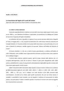 La trascrizione del legato ed il ruolo del notaio