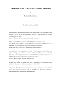 Scarica Pdf Cv - Dipartimento di Sociologia e Ricerca Sociale