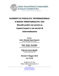 ELEMENTI DI FISCALITA` INTERNAZIONALE E