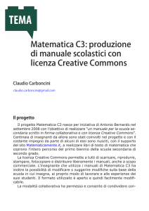 Matematica C3: produzione di manuale scolastici con