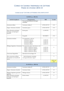 piano di studi 2014