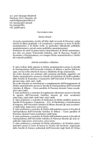 Curriculum Vitae Avv. Manfredi - Comune di Castel San Giovanni