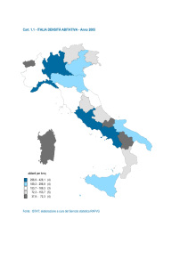 Cart. 1.1 - ITALIA DENSITÀ ABITATIVA - Anno 2005