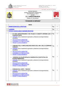 standard di servizio - Maggiore della Carità