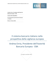 Il sistema bancario italiano nella prospettiva della vigilanza europea