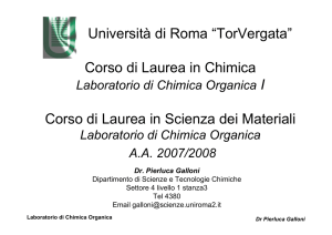 Laboratorio di Chimica Organica I - Università degli Studi di Roma
