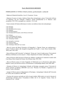 Prof. FRANCESCO RONZON FORMAZIONE E TITOLI (Titoli