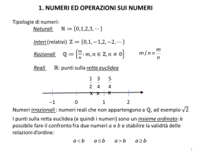 Numeri ed operazioni sui numeri