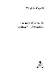 La metafisica di Gustavo Bontadini