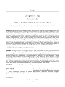 La depressione oggi - Rivista di Psichiatria