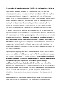 Il concetto di salute secondo l`OMS e la legislazione italiana