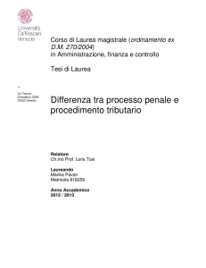 Differenza tra processo penale e procedimento tributario