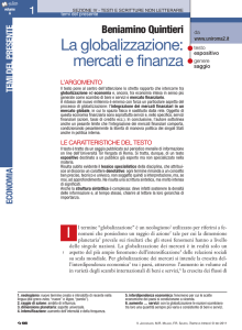 La globalizzazione: mercati e finanza