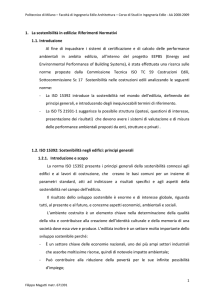 1. La sostenibilità in edilizia: Riferimenti Normativi 1.1. Introduzione