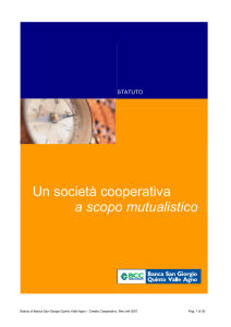 Un società cooperativa a scopo mutualistico