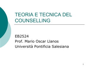 TEORIA E TECNICA DEL COUNSELLING