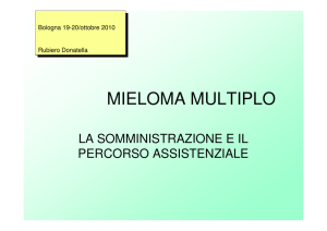 mieloma multiplo: somministrazione farmaci e percorso assistenziale