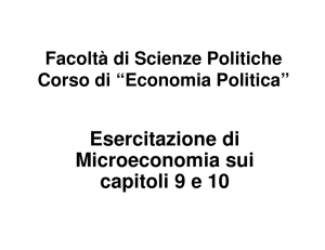 Esercitazione di Microeconomia sui capitoli 9 e 10