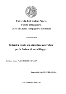 Sistemi in vuoto o in atmosfera controllata per la fusione di